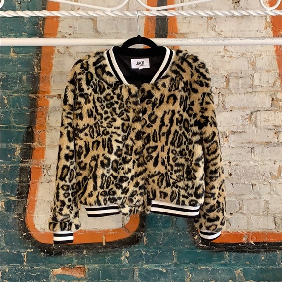 bb dakota leopard bomber jacket